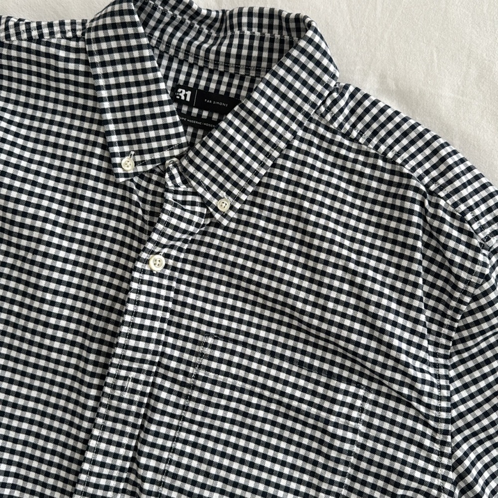 SIMONS Le 31 Men’s Gingham Oxford Shirt - Picture 4 of 6